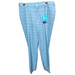 LE Smart NWT Golf Trousers Size 36 Mens Blue Plaid
